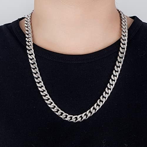Men 925 Sterling Silver Solid Miami Cuban Chain Necklace 10MM &12MM- Curb Cuban 18 "20 "22" 24 "26" 28" Thick Big Link Choker For Man - Fine Jewelry