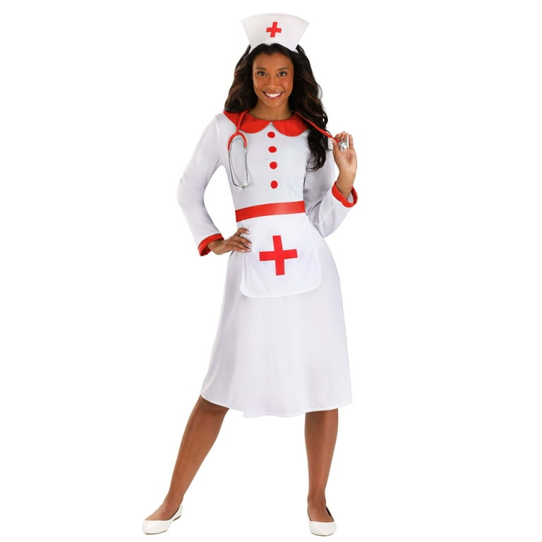 retro nurse dress HalloweenCostumes.com Large/X Large Women Women's Classic Nurse Costume