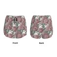 thumbnail image 3 of Pofeuu Rose Flowers Print Women's Athletic Shorts Running Workout Shorts Tummy Control Quick Dry Gym Shorts with Pockets Double layer sports shorts-X-Large, 3 of 7
