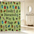 thumbnail image 2 of Erosebridal Playful Beetles Shower Curtain 72Wx84L,Rustic Nature Wildlife Theme Bathroom Shower Curtain,Green Blue, 2 of 5