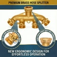 thumbnail image 4 of Morvat Heavy Duty Hexagonal Brass 4 Way Garden Hose Y Splitter, 2 Pack, 4 of 9