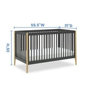 Delta Children Casey 4-in-1 Convertible Crib, Bianca White/Natural