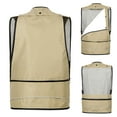 thumbnail image 3 of Tawop Men Jacket Cargo Vest Sleeveless Multi Pockets Outdoor Photographer Sports Solid Mens Clothing,Khaki,3XL, 3 of 3