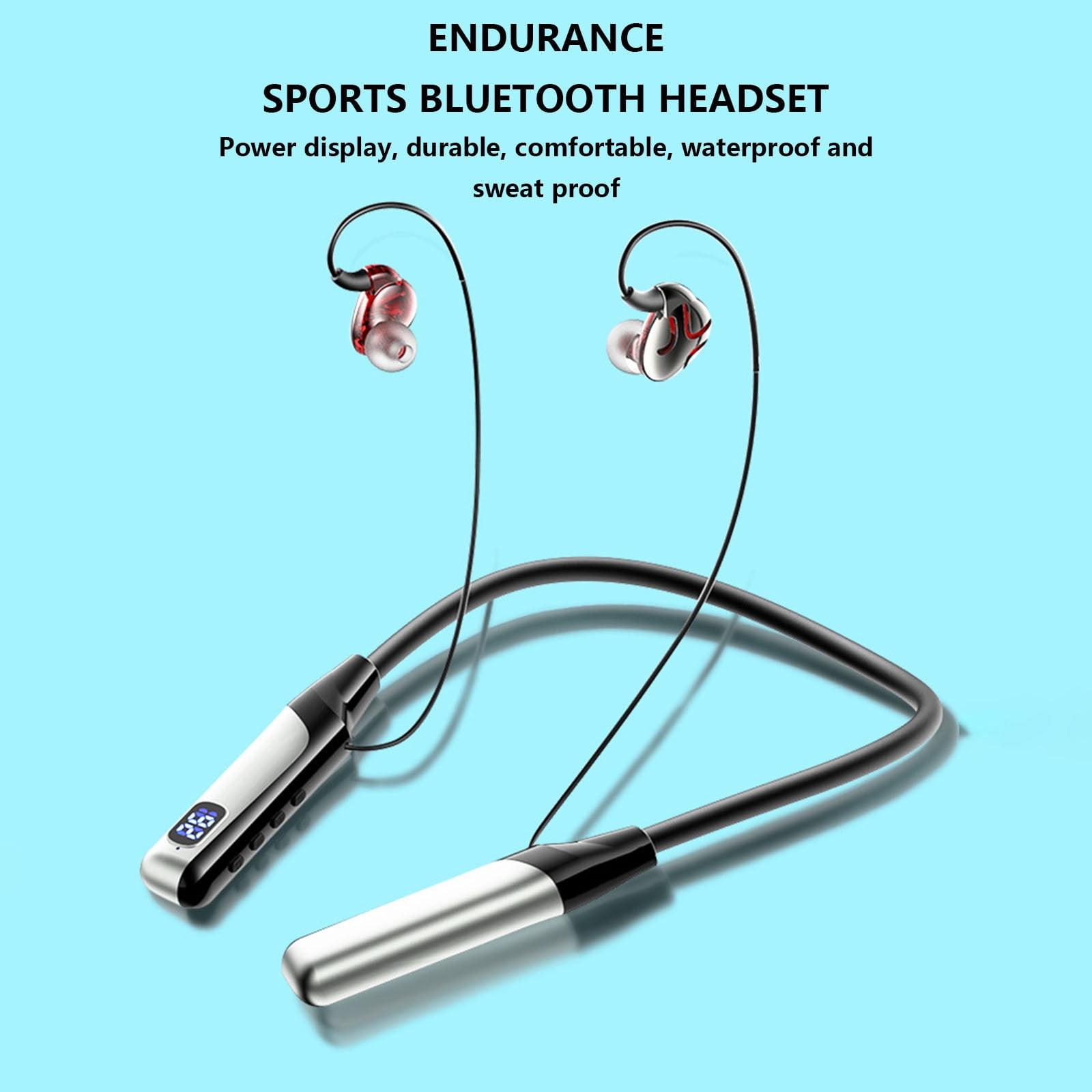 Wireless Earbuds, Bluetooth Earbuds Headphones Bass Stereo, IPX7 Waterproof Ear Buds with Mic LED Display, in Ear Earphones, 78H Playtime for Smartphone Laptop Pad Sports Workout,Black