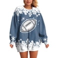 thumbnail image 6 of GEWSEY Womens Football Sweatshirt Sparkly Sequin Rugby Sweatshirts Game Day Pullover Tops Fall Weekend Events Family Outfits (Navy, XL), 6 of 6