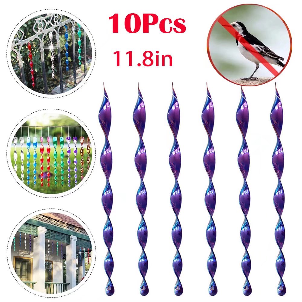 Large 11.8Inch Bird Repellent Reflective Scare Rods Ornamental Spinner
