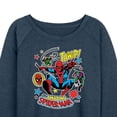 thumbnail image 3 of Marvel Spider-Man - Stickers Style - Ladies French Terry Pullover Long Sleeve Shirt, 3 of 5