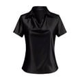 thumbnail image 4 of Women's Summer Tops BWASD Casual Silk Satin Short Sleeves Shirts Elegant Business Blouses Dressy for Go Out Workout Outfits Trendy 2026 Black S-5XL, 4 of 4
