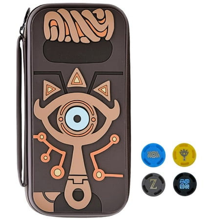 Zelda Silicone Carrying Case Compatible with Nintendo Switch Portable Travel Pouch for Switch with 4 Zelda Thumb Grip