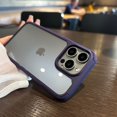 thumbnail image 1 of Luxury Transparent Shockproof Bumper Armor Case for iPhone 16 15 14 Plus 13 12 11 Pro Max Rugged Soft Frame Hard Back Cover Dark Purple For iPhone 15 Plus, 1 of 6