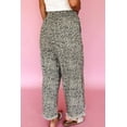 thumbnail image 2 of I AM A FASHION JUNKY Brown Leopard Print Raw Hem Elastic Waist Loose Pull On Jeans, 2 of 7