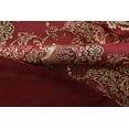 thumbnail image 2 of Rod Pocket Jacquard Window 63 Inch Length Curtain Drape Panels w/ attached Valance + Sheer Backing + 2 Tassels - 63" Floral Curtain Drape set for Living and dining rooms - Heavy Quality - Burgundy, 2 of 2