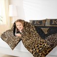 thumbnail image 4 of Catabedysis Leopard Monogram K 7-Piece Twin Bedding,Cheetah Animal Print Bedding Comforter Set,Black Reversible For Girls, 4 of 7