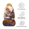 thumbnail image 4 of Wukai Cute Cat Sunflower Full Set Car Seat Covers with Soft Padding Universal Auto Front Seats Protector and Cushion Mat, 4 of 5