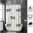 thumbnail image 4 of Coolnut Bath Shower Curtain Liners Dachshund On Skateboard 60x72in Polyester Waterproof with 12 Curtain Hooks, 4 of 6