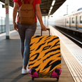 thumbnail image 3 of Stretch Luggage Cover XL(29-32in)– Elastic Travel Suitcase Protector with Handle Openings & Bottom Closure, Washable Polyester Spandex Suitcases Cover, Leopard Animal Print, 3 of 5