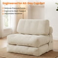 thumbnail image 3 of Puremind Folding Sofa Bed, Convertible Floor Couch for Adults/Kids, Corduroy Fold Out Chair Bed with Pillow for Living Room/Bedroom, Beige, 3 of 7