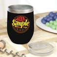 thumbnail image 2 of Keep Simple, Simplicity Quote, Black 12oz Wine Tumbler, 2 of 2