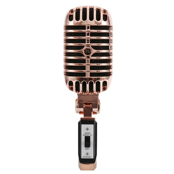 Professional Wired Vintage Classic Microphone Dynamic Vocal Mic Microphone for Live Performance Karaoke( Gold)