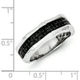 thumbnail image 5 of Sterling Silver Ss Rh Plated White Night Black Diamond Men's Ring (Size 9) Made In India qr5502-9, 5 of 5
