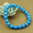 thumbnail image 3 of Natural Turquoise Howlite Gemstone 8mm Round Beads Stretch Bracelet 7" Unisex, 3 of 5