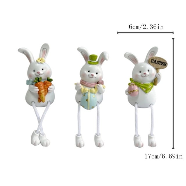JJKBVCLO Rabbit Statue Ornament With Hanging Legs Children's Easter Resin Rabbit Resin Birthday Present Decoration