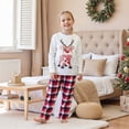 thumbnail image 6 of Nibbcoa Family Matching Christmas Pajamas Outfits Long Sleeve Elk Printed Tops + Elastic PlaidPantS, 6 of 9