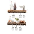 thumbnail image 4 of del Hutson Designs Rustic Luxe 24" Wine Rack Shelf, Set of 2, Dark Walnut, 4 of 9
