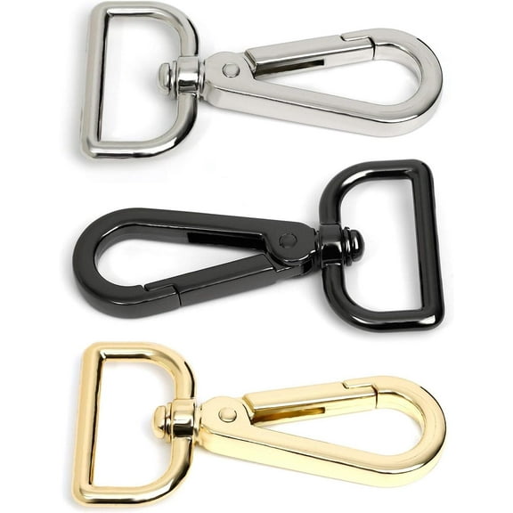 Swivel Clasps 1" D Ring Lobster Clasp Claw for Strap Push Gate Lanyard Swivel Snap Hook Clips(Assorted Color, 16 pcs)