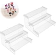 thumbnail image 1 of Qivine 2Pack Acrylic Risers Display Stands 3 Tier Perfume Organizer Stand, Acrylic Clear Display Shelves Compatible with Funko POP Stand, Display Shelf Holder, 1 of 8