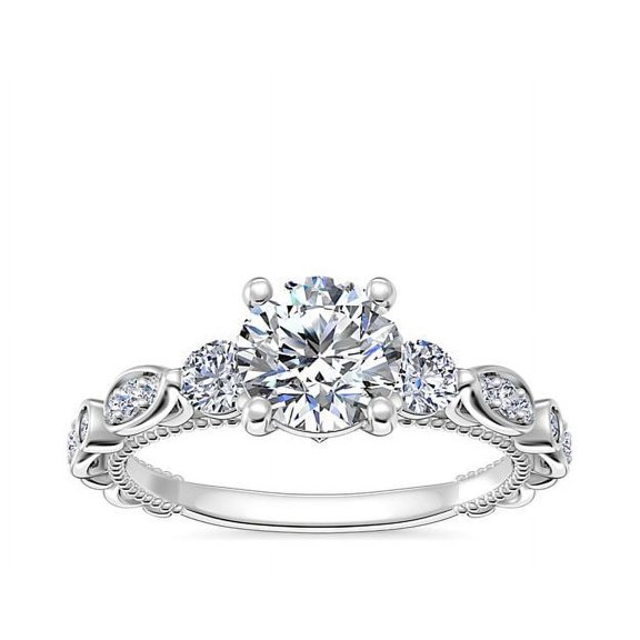 0.80 Ct Beautiful Round Shape Solitaire Genuine Diamond Wedding Ring for Gift Solid 14K White Gold Size 7 (F-G/VS1) by Diamond-Capitals