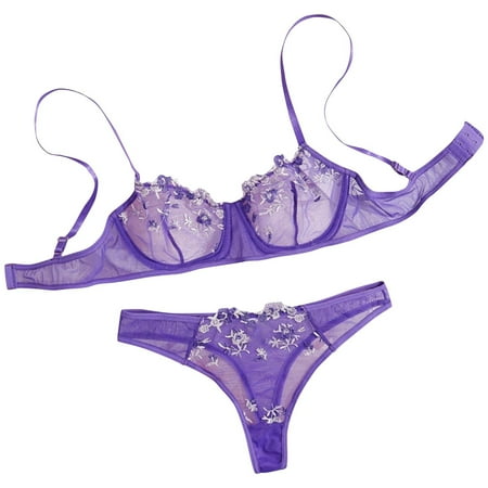 GENGING Lingerie for Women Fashion Women Nightwear SexyLingerie Corset Lace Floral Bralette Bra Two Piece Underwear Tops+Briefs Suit