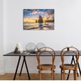 thumbnail image 3 of Coast Sea Stack Canvas Wall Art, Pacific Ocean Sunset Print, Coastal Beach Landscape Artwork for Living Room Bedroom Bathroom Decor, Ready to Hang, 3 of 6