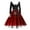 Watermelon Red, variant on Christmas Dresses for Women Women's Casual And Fashionable Long Sleeved V-neck Print Matching Zipper Dress with Fur and Christmas Tree for Holiday Party,Blue,L