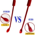 thumbnail image 2 of 6Pcs Mini Silicone Spatula Set, Torubia Upgraded Two-sides Hardened Sturdier Silicone Spatula, Mini Spatula for Makeup, Reusable Thin Jar Scraper, Last Drop Spatula for Beauty and Kitchen，Black /Red, 2 of 7