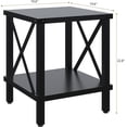 thumbnail image 3 of Large End Table Farmhouse Side Table Industrial Style Sofa Table Coffee Table Metal X Accent Wood End Table NightStand with Storage Shelf for Living Room Bedroom, 3 of 5
