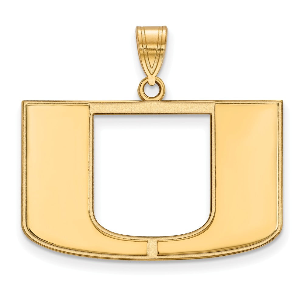 Sterling Silver University of Miami Large I Love Logo Pendant by LogoArt Sterling Silver University of Miami Large I Love Logo Pendant by LogoArt