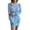 Blue, variant on Women's Sweater Dress Knit Dress Cold Shoulder Hollow Out Collar Long Sleeve Pullover Winter Dress for Casual,Blue,L