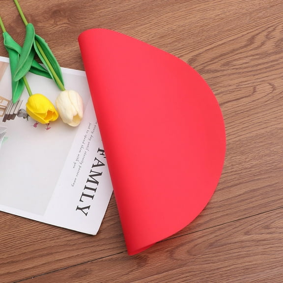 Raindrops 2Pcs Silicone Heat Insulation Mat Microwave Ovens Protect Mat Red for Kitchen Cooking