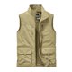 thumbnail image 4 of Ceisia Men's Relaxed Fit Multi-Pocket Utility Vest - Stand-Up Collar Zip Front Khaki L Gifts, 4 of 9