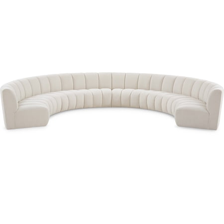 Meridian Furniture Infinity Cream Boucle Fabric 8pc. Modular Sectional