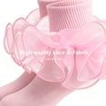 thumbnail image 4 of TELOLY 2Pairs Kids Socks,4-6 Years Old Ruffle Socks,3D Anti-Slip Heel Lace Socks,Combination2, 4 of 7