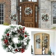 thumbnail image 2 of Christmas Elegant Christmas Berry Wreath Flocked Floral Design for Festive Front Door Mixed Decorations Holiday Greenery, 2 of 9