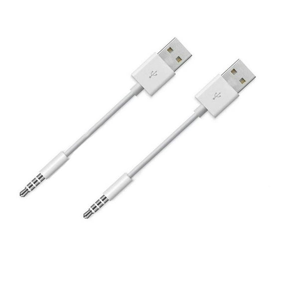 Cable de Datos USB de Reemplazo para Cargador de iPod Shuffle (Paquete de 2)