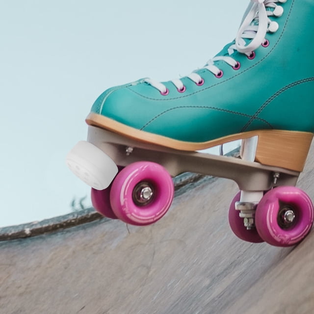 BEADCEST 2 Pcs Butée d'Orteil pour Patins à Roulettes, Blanc en Nid d'Abeille, Bouchons de Stabilité Portables pour Patinage