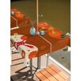 thumbnail image 2 of Outdoor Tablecloth with Umbrella Hole for Patio/Picnic/Party/Camping, Red Gourd Waterproof Table Cloth Square Cover Washable, Floral Modern Art Red Beige (54"x 54"), 2 of 9
