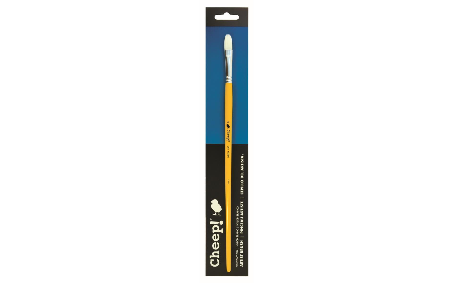 CHP-303-6 CHEEP BRUSH WHITE NYLON LH FILBERT 6