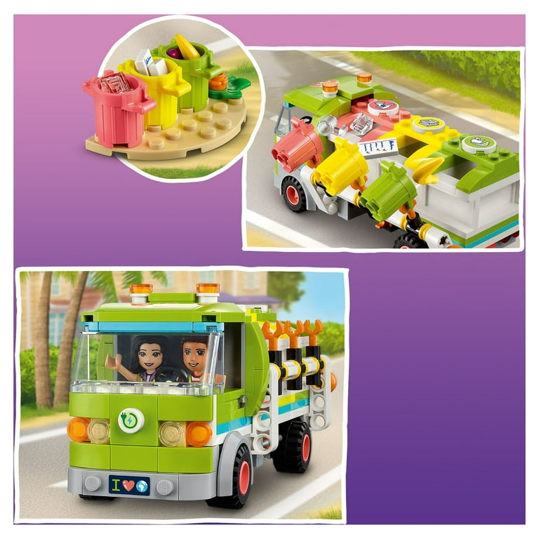 Includes Truck 6+ Friends Kids Toys Girls Educational Learning Gift LEGO Mini Bins, 41712 Great Recycling - and for Old, Set for Emma River and Garbage Years Sorting Toy Dolls, Boys