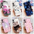 thumbnail image 2 of Motorola Moto E13 E32 E32S Moda Flor Gato Patrón Teléfono Carcasa MotoE13 4G E32 32S Funda Blanda De Silicona Negra Gao Jiahui unisex, 2 of 2