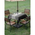 thumbnail image 4 of Outdoor Tablecloth with Umbrella Hole for Patio/Picnic/Party/Camping, Black Ombre Waterproof Table Cloth Square Cover Washable, Vintage Gray Gradient Stripes Geometric (54"x 54"), 4 of 9